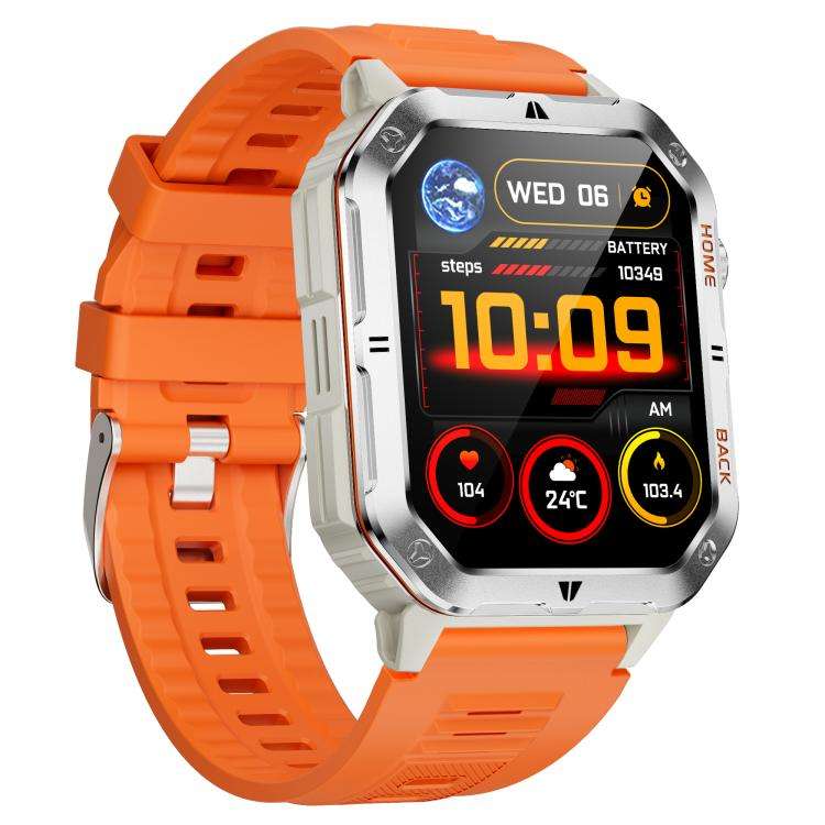 MT62 2.01-inch IPS Display Outdoor Adventures Smart Watch with 1000mAh Battery & Flashlight(Silve...