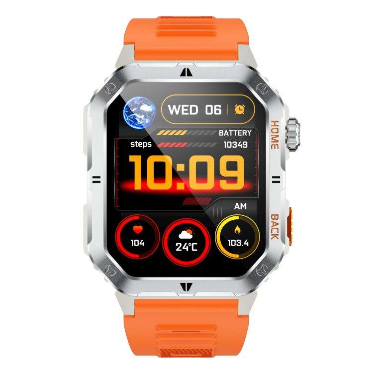 MT62 2.01-inch IPS Display Outdoor Adventures Smart Watch with 1000mAh Battery & Flashlight(Silve...