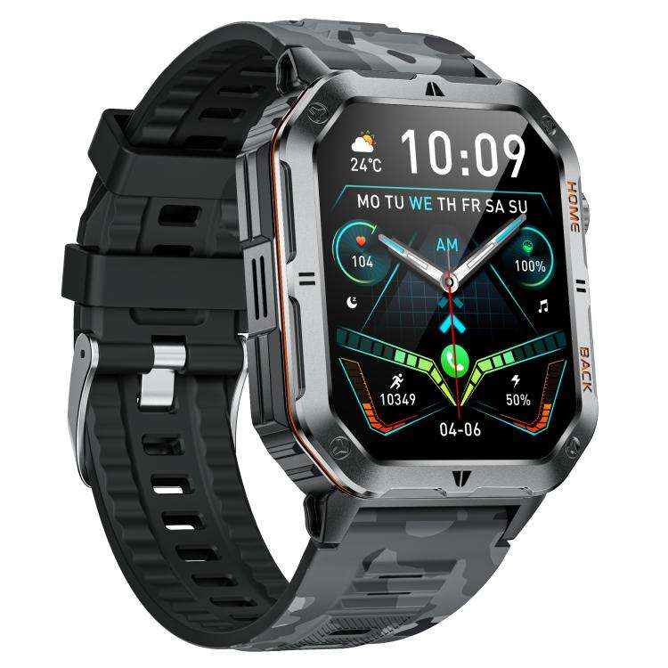 MT62 2.01-inch IPS Display Outdoor Adventures Smart Watch with 1000mAh Battery & Flashlight(Camou...