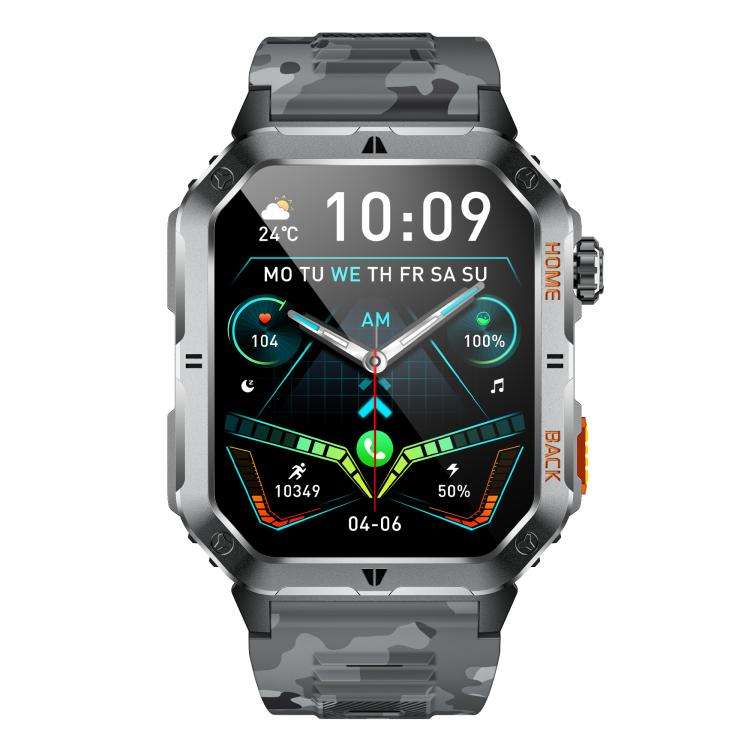 MT62 2.01-inch IPS Display Outdoor Adventures Smart Watch with 1000mAh Battery & Flashlight(Camou...