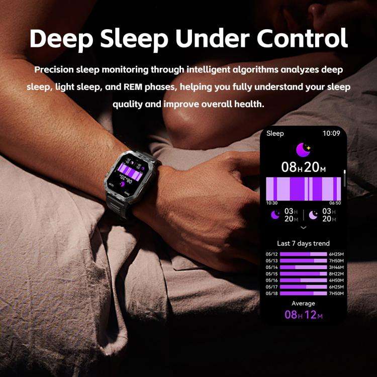 MT62 2.01-inch IPS Display Outdoor Adventures Smart Watch with 1000mAh Battery & Flashlight(Silve...