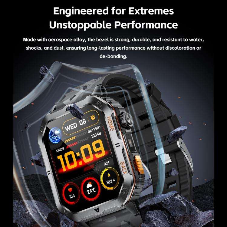 MT62 2.01-inch IPS Display Outdoor Adventures Smart Watch with 1000mAh Battery & Flashlight(Silve...
