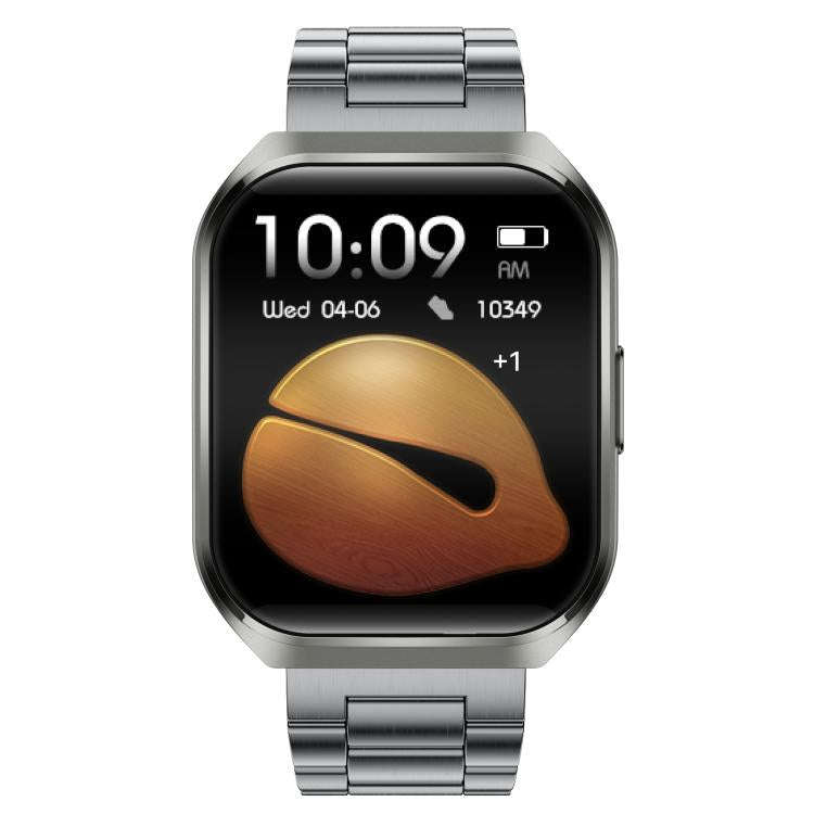 MT66 1.83-inch IPS Curved Screen Smart Watch with 1000mAh Battery(Black Case Steel Strap)