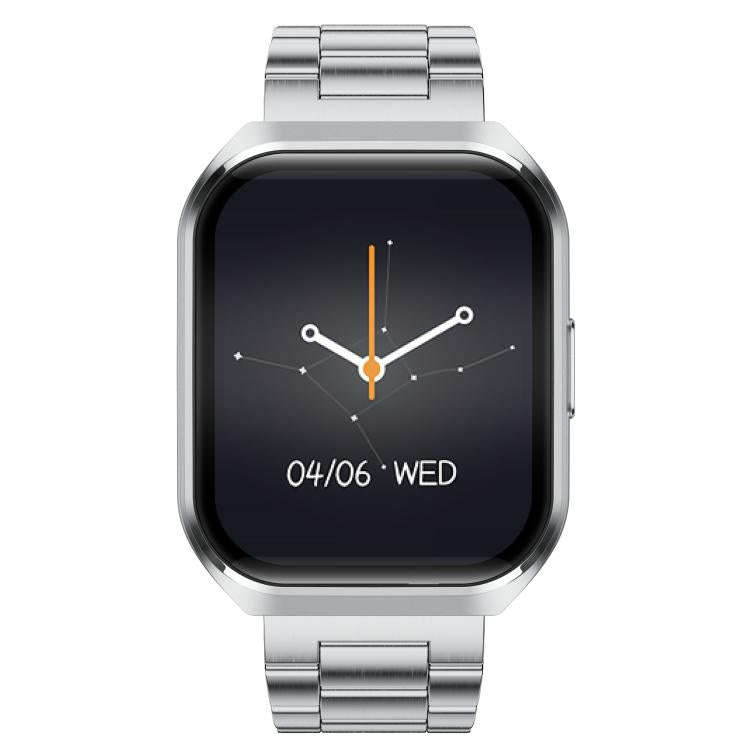 MT66 1.83-inch IPS Curved Screen Smart Watch with 1000mAh Battery(Silver Case Steel Strap)