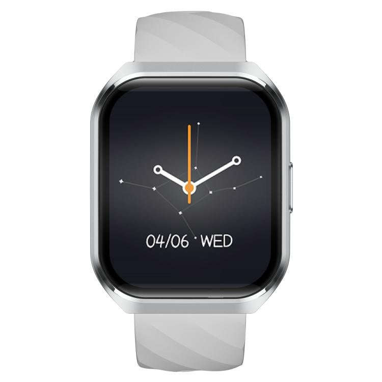 MT66 1.83-inch IPS Curved Screen Smart Watch with 1000mAh Battery(Silver Case Silicone Strap)