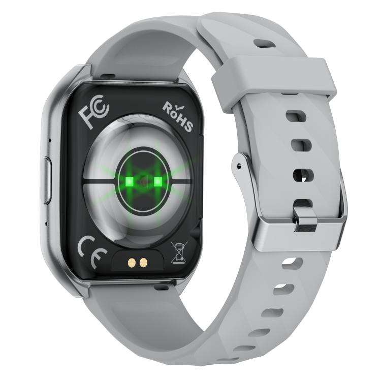 MT66 1.83-inch IPS Curved Screen Smart Watch with 1000mAh Battery(Silver Case Silicone Strap)