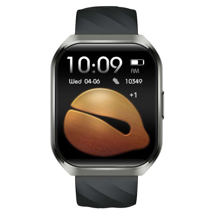 MT66 1.83-inch IPS Curved Screen Smart Watch with 1000mAh Battery(Black Case Silicone Strap)