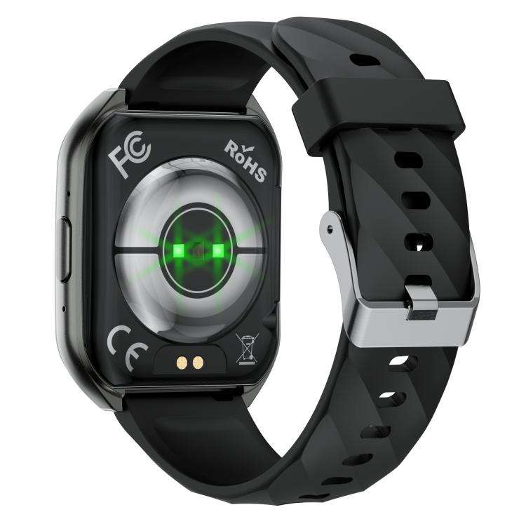 MT66 1.83-inch IPS Curved Screen Smart Watch with 1000mAh Battery(Black Case Silicone Strap)