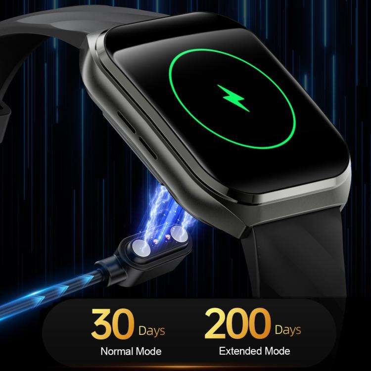 MT66 1.83-inch IPS Curved Screen Smart Watch with 1000mAh Battery(Silver Case Silicone Strap)