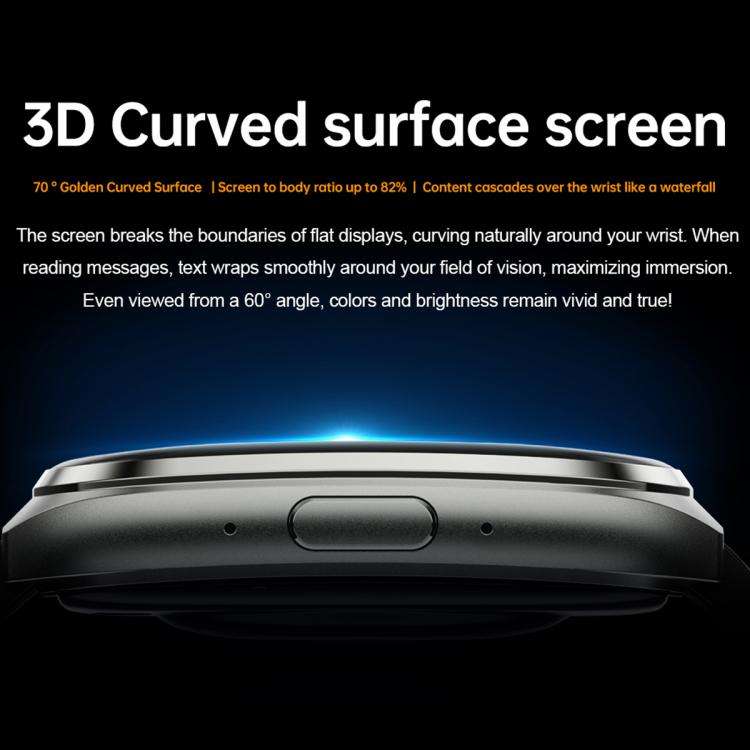 MT66 1.83-inch IPS Curved Screen Smart Watch with 1000mAh Battery(Silver Case Silicone Strap)