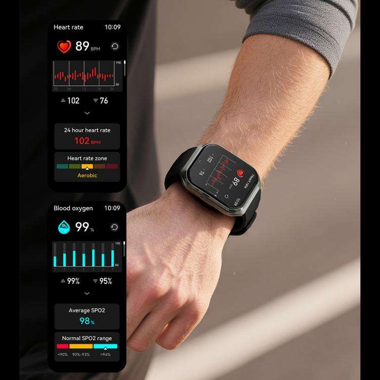 MT66 1.83-inch IPS Curved Screen Smart Watch with 1000mAh Battery(Silver Case Silicone Strap)