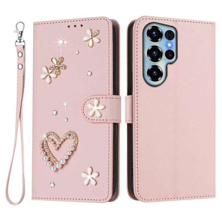 For Doogee Note 56X / 56X Pro ZS01 Double-Layer Heart Floral Vegan Leather Phone Case with Wrist ...