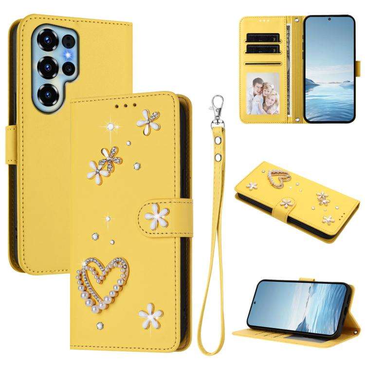 For Doogee Note 56X / 56X Pro ZS01 Double-Layer Heart Floral Vegan Leather Phone Case with Wrist ...