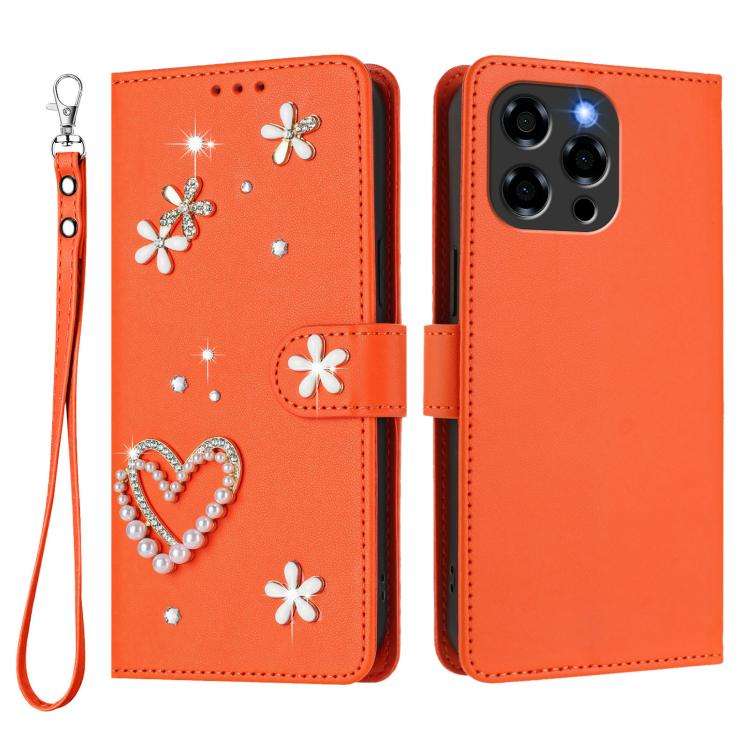 For Doogee Note 58 / 58 Pro ZS01 Double-Layer Heart Floral Vegan Leather Phone Case with Wrist St...
