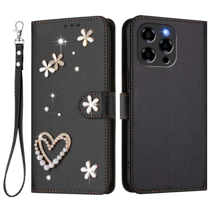 For Doogee Note 58 / 58 Pro ZS01 Double-Layer Heart Floral Vegan Leather Phone Case with Wrist St...