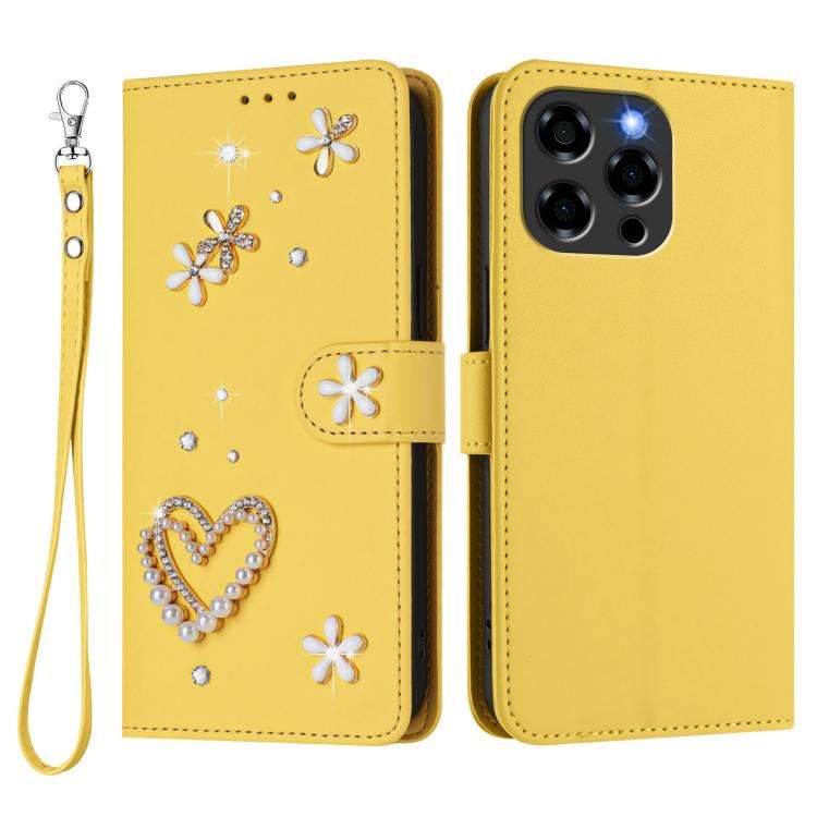 For Doogee Note 58 / 58 Pro ZS01 Double-Layer Heart Floral Vegan Leather Phone Case with Wrist St...