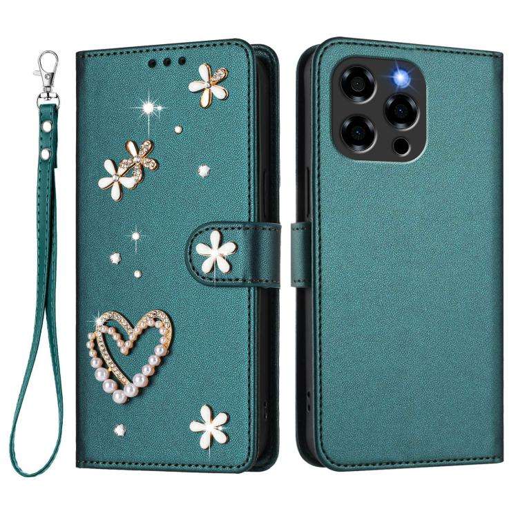 For Doogee Note 58 / 58 Pro ZS01 Double-Layer Heart Floral Vegan Leather Phone Case with Wrist St...