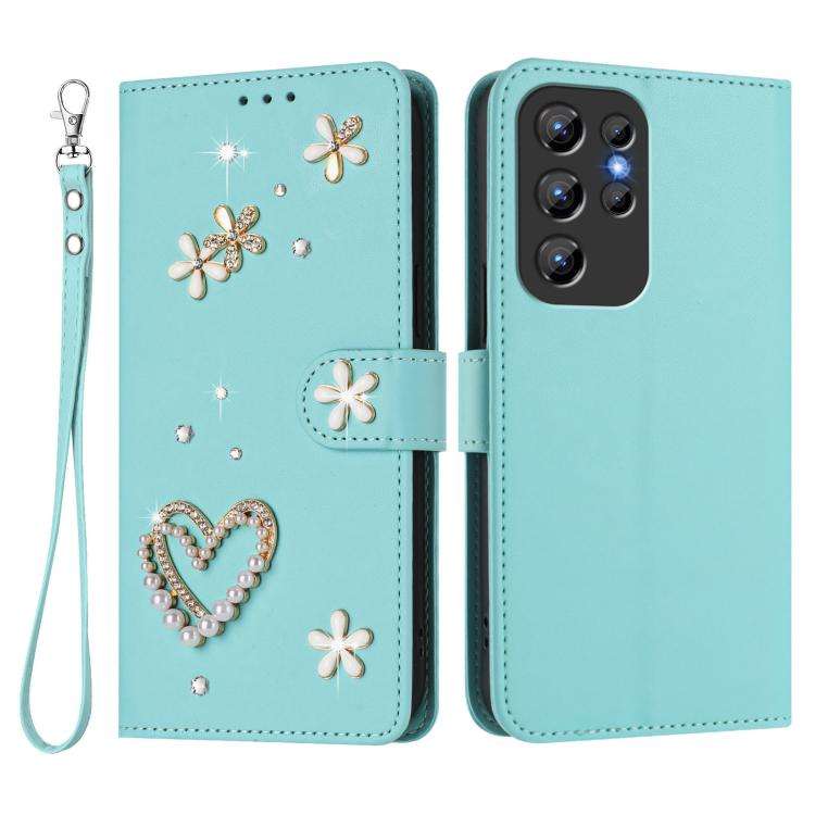 For Oukitel C1 / C1 Pro ZS01 Double-Layer Heart Floral Vegan Leather Phone Case with Wrist Strap(...