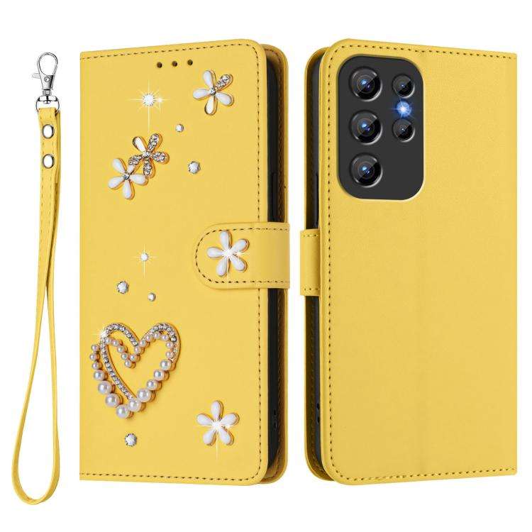 For Oukitel C1 / C1 Pro ZS01 Double-Layer Heart Floral Vegan Leather Phone Case with Wrist Strap(...