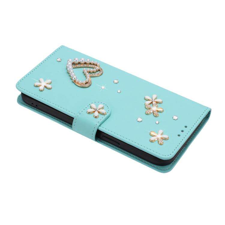For Ulefone Note 16 Pro ZS01 Double-Layer Heart Floral Vegan Leather Phone Case with Wrist Strap(...