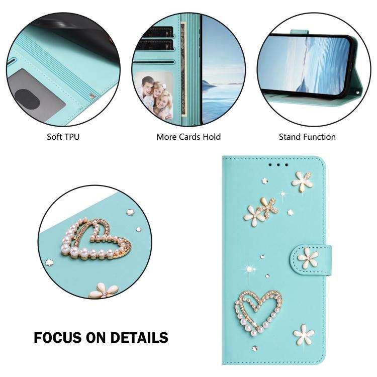 For Ulefone Note 18 Ultra/Note 18 Pro ZS01 Double-Layer Heart Floral Vegan Leather Phone Case wit...