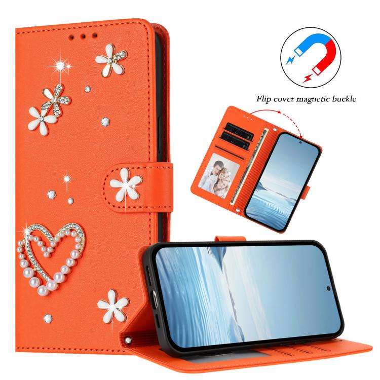 For Ulefone Note 18 Ultra/Note 18 Pro ZS01 Double-Layer Heart Floral Vegan Leather Phone Case wit...