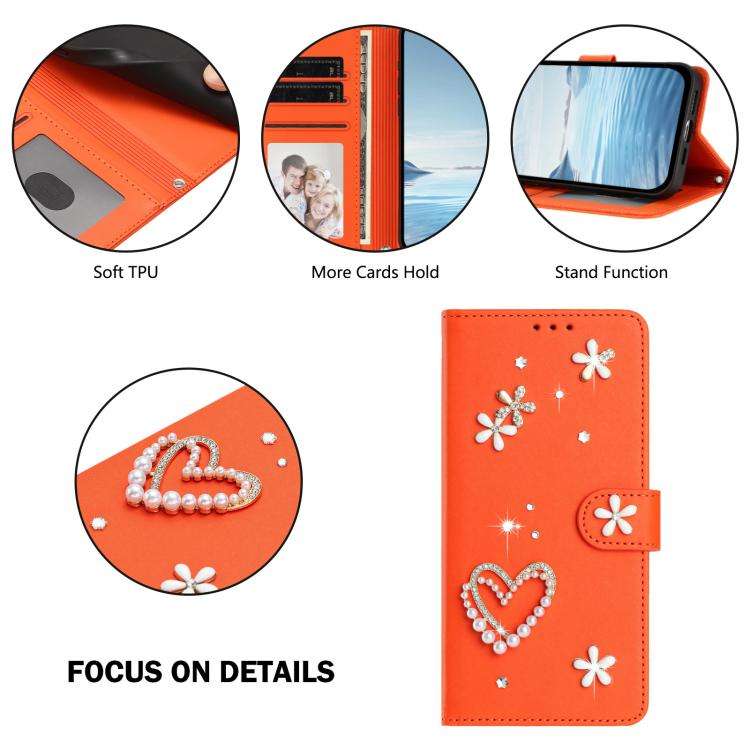 For Ulefone Note 18 Ultra/Note 18 Pro ZS01 Double-Layer Heart Floral Vegan Leather Phone Case wit...