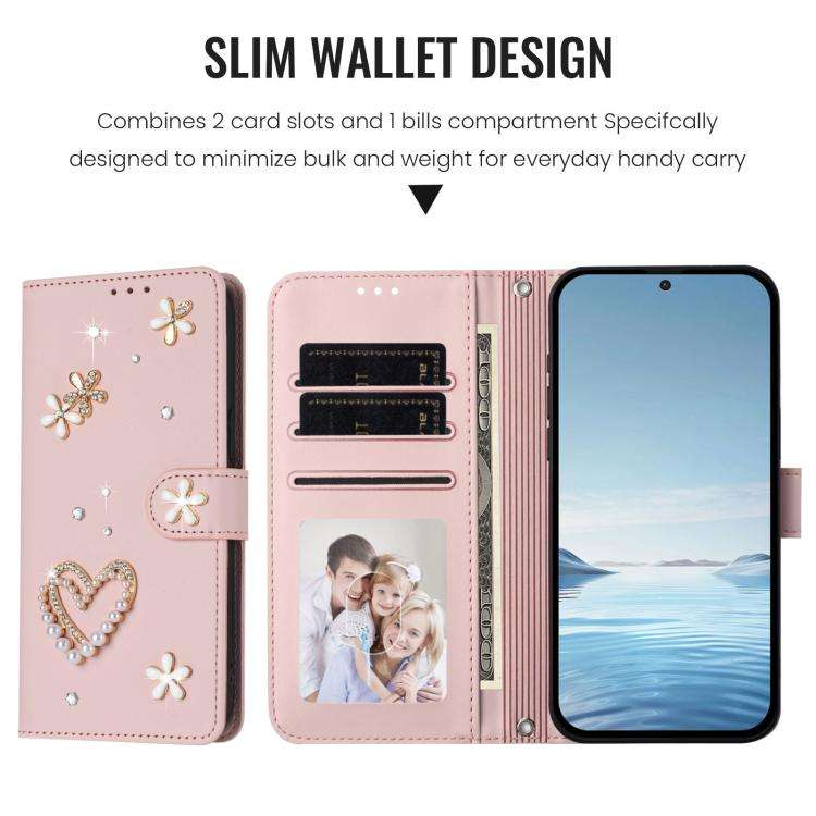 For Ulefone Note 18 Ultra/Note 18 Pro ZS01 Double-Layer Heart Floral Vegan Leather Phone Case wit...