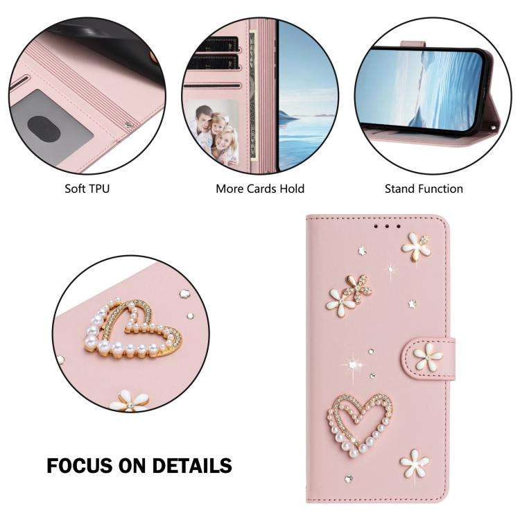 For Ulefone Note 18 Ultra/Note 18 Pro ZS01 Double-Layer Heart Floral Vegan Leather Phone Case wit...