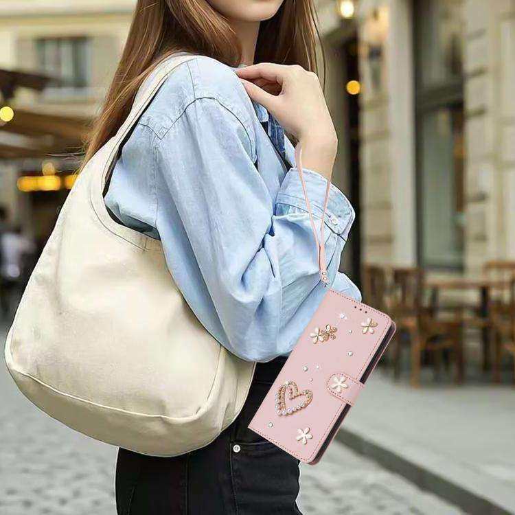 For Ulefone Note 18 Ultra/Note 18 Pro ZS01 Double-Layer Heart Floral Vegan Leather Phone Case wit...