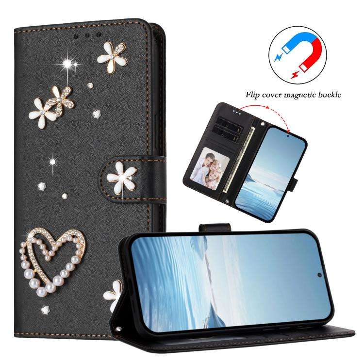 For Ulefone Note 18 Ultra/Note 18 Pro ZS01 Double-Layer Heart Floral Vegan Leather Phone Case wit...