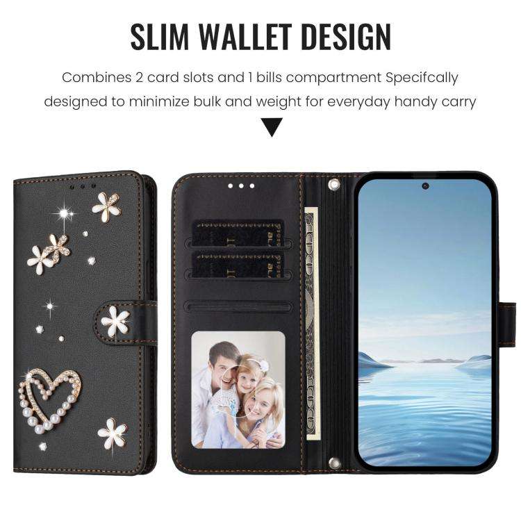 For Ulefone Note 18 Ultra/Note 18 Pro ZS01 Double-Layer Heart Floral Vegan Leather Phone Case wit...
