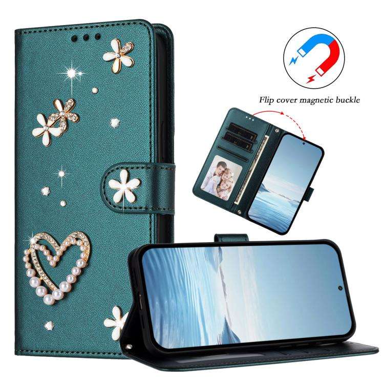 For Ulefone Note 18 Ultra/Note 18 Pro ZS01 Double-Layer Heart Floral Vegan Leather Phone Case wit...