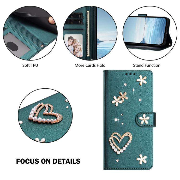 For Ulefone Note 18 Ultra/Note 18 Pro ZS01 Double-Layer Heart Floral Vegan Leather Phone Case wit...