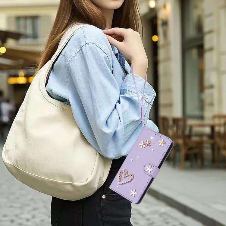 For Ulefone Note 18 Ultra/Note 18 Pro ZS01 Double-Layer Heart Floral Vegan Leather Phone Case wit...
