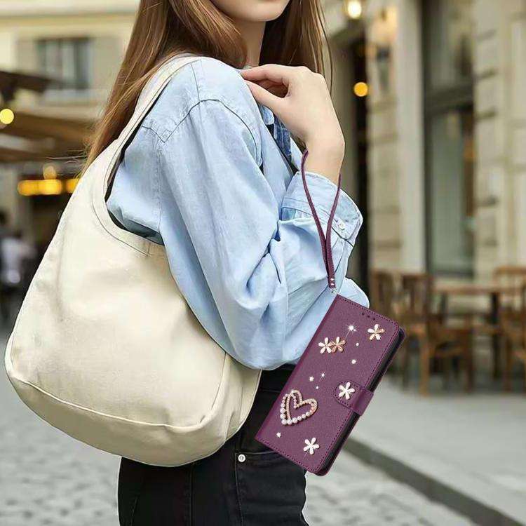 For Ulefone Note 18 Ultra/Note 18 Pro ZS01 Double-Layer Heart Floral Vegan Leather Phone Case wit...