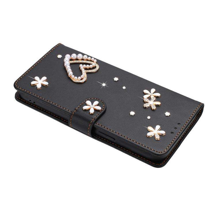 For Ulefone Note 20 Pro ZS01 Double-Layer Heart Floral Vegan Leather Phone Case with Wrist Strap(...