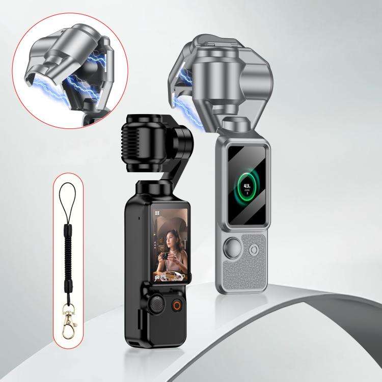 For DJI OSMO Pocket 3 GKK Gimbal Cover Screen Magnetic Full Cover with Strap(Grey)