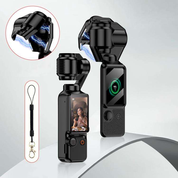 For DJI OSMO Pocket 3 GKK Gimbal Cover Screen Magnetic Full Cover with Strap(Black)