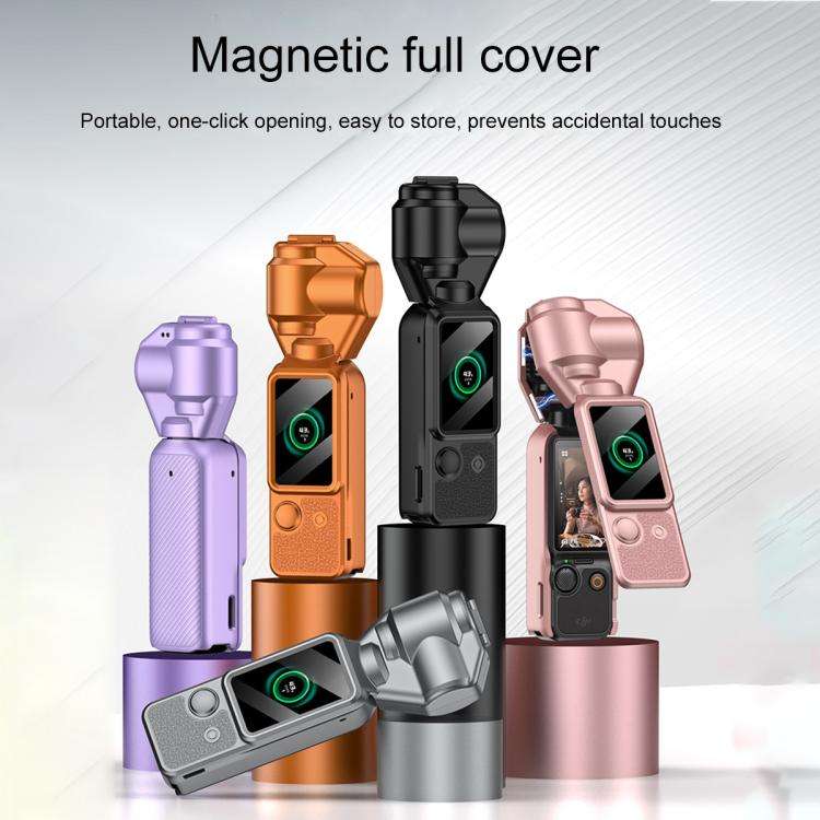 For DJI OSMO Pocket 3 GKK Gimbal Cover Screen Magnetic Full Cover with Strap(Grey)