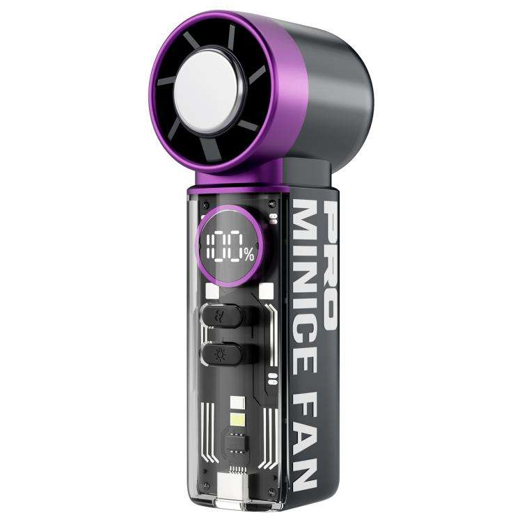 K824 Concentrated Wind Turbine Handheld Mini High Speed Fan(Grey Purple)
