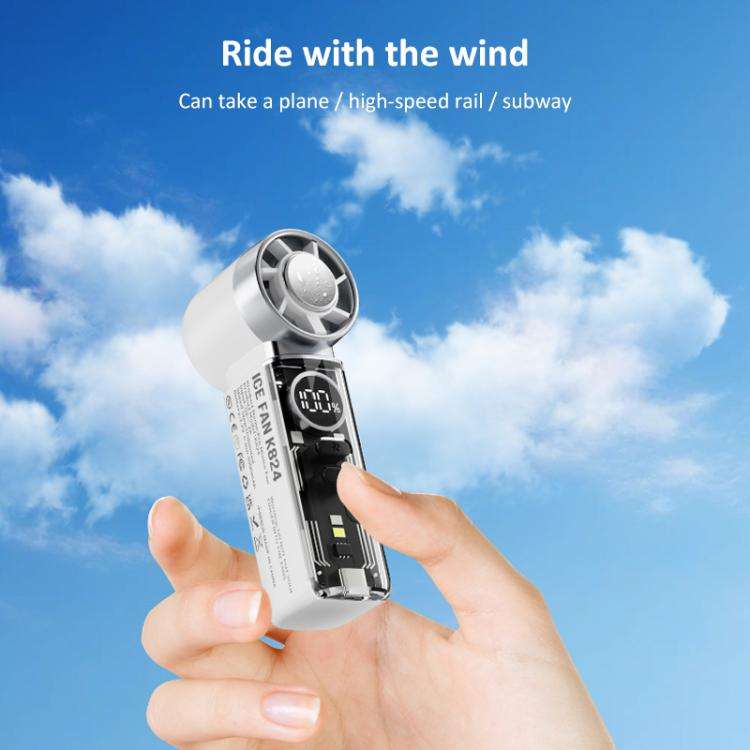 K824 Concentrated Wind Turbine Handheld Mini High Speed Fan(Black)