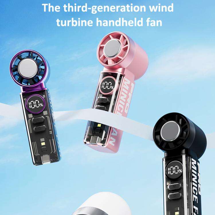 K824 Concentrated Wind Turbine Handheld Mini High Speed Fan(Pink)