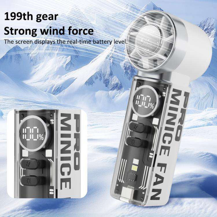 K824 Concentrated Wind Turbine Handheld Mini High Speed Fan(Black)