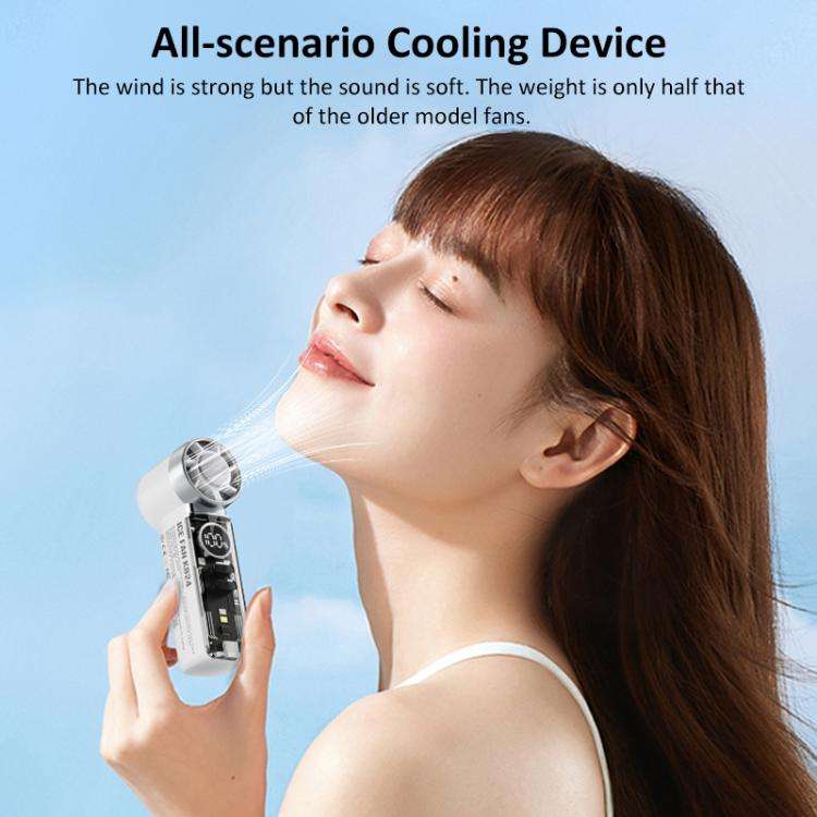 K824 Concentrated Wind Turbine Handheld Mini High Speed Fan(White)