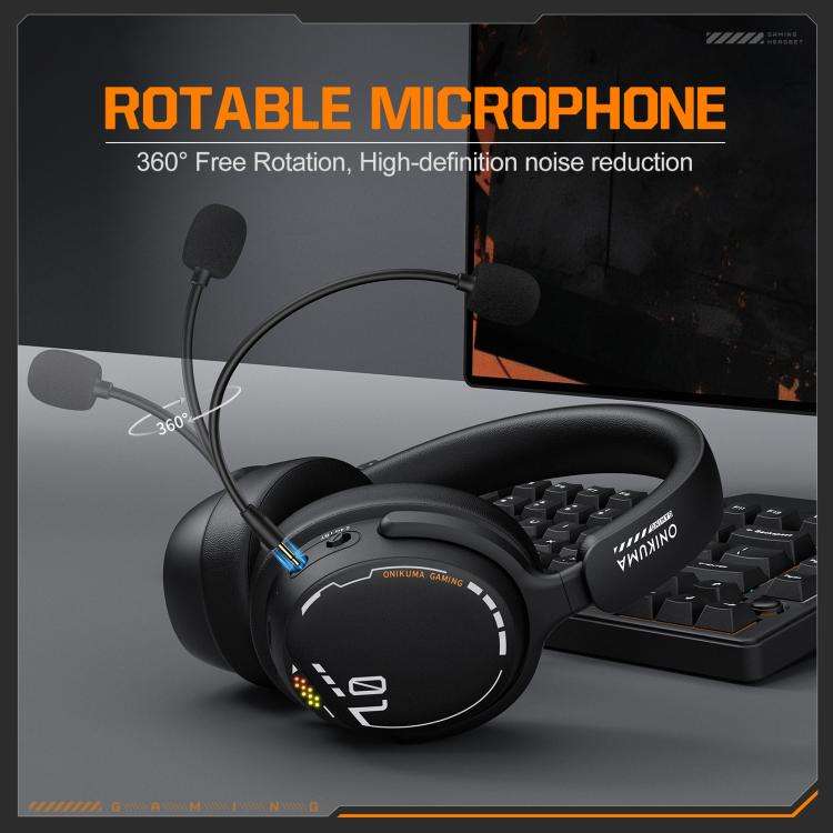 ONIKUMA GT886 Tri-mode Bluetooth 2.4G Wired E-sports Game Headset(Black)