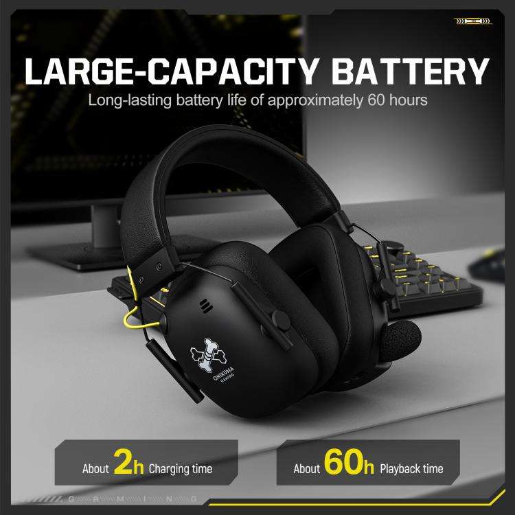 ONIKUMA GT888 Four-mode Bluetooth 2.4G Wired / Wireless Gaming Headset(Black)