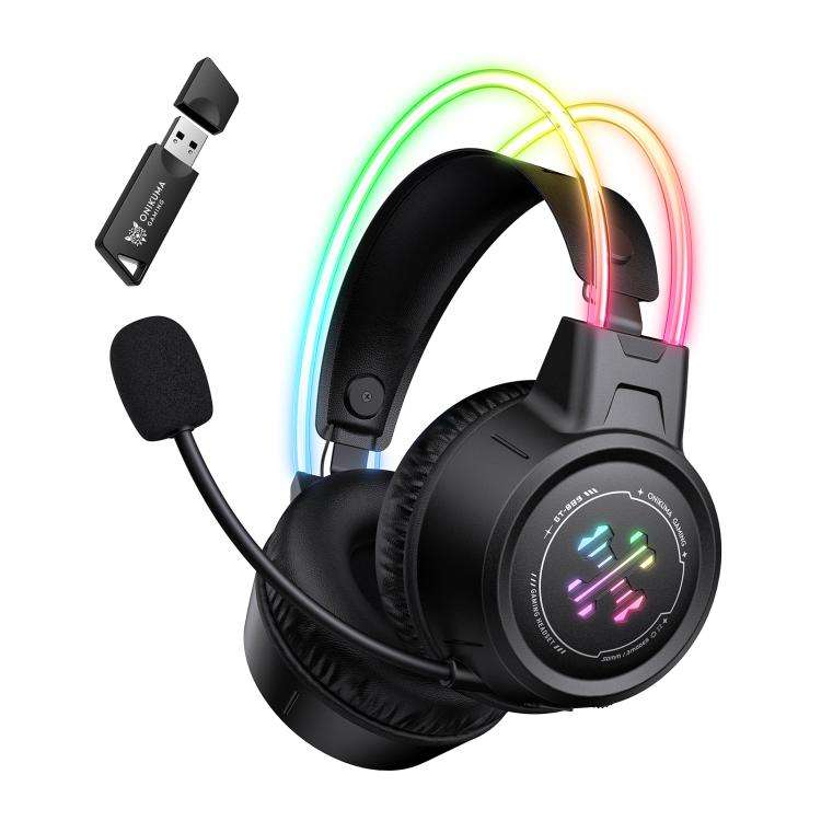 ONIKUMA GT889 Tri-mode RGB Bluetooth 2.4G Wired Gaming Headset(Black)