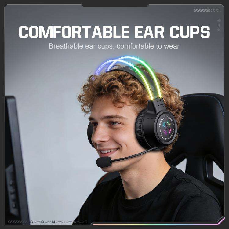 ONIKUMA GT889 Tri-mode RGB Bluetooth 2.4G Wired Gaming Headset(Black)
