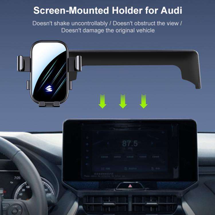 For Audi Q2L 18-24 7 inch Car Screen Phone Holder Mount with Extension Arm(Black)